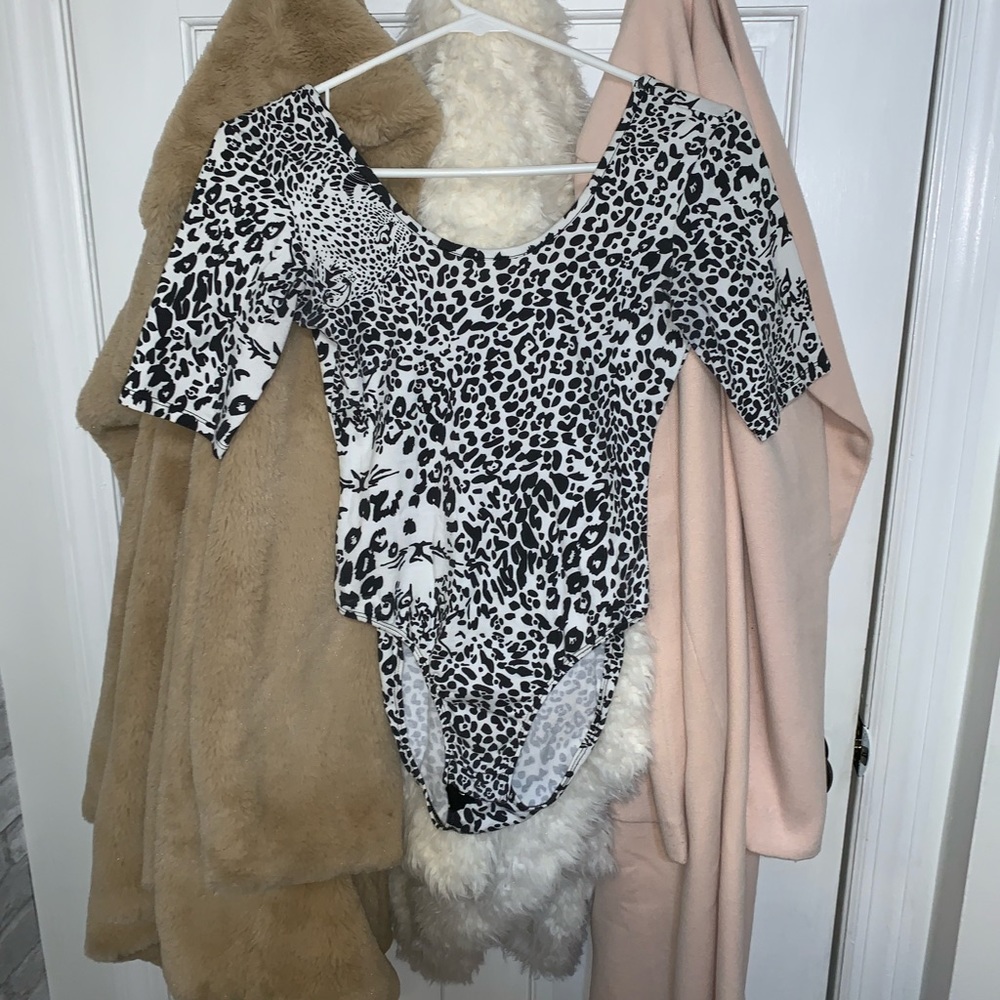 Black and white Leopard print bodysuit